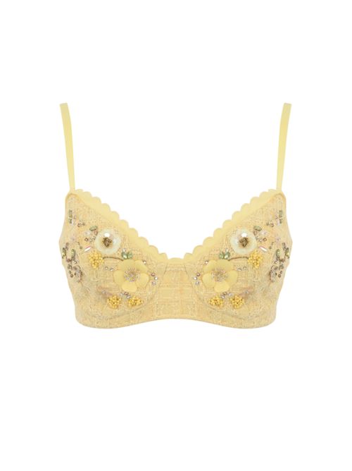 Reggiseno in tweed con ricami floreali Elisabetta Franchi | RG00252E2DC7